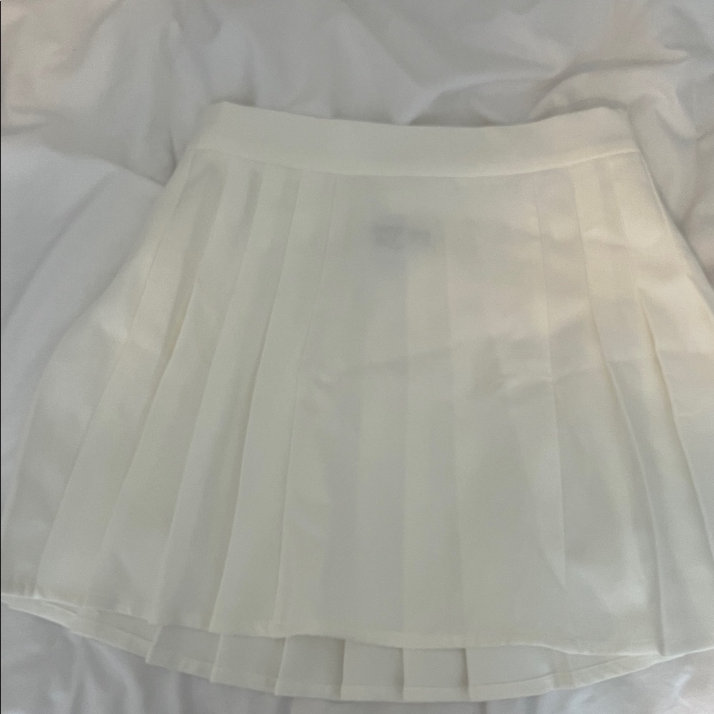 Princess Polly Cream Skater Skirt